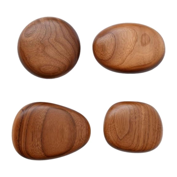 FytStycale 4 Pieces Wall Mounted Wood Hooks Creative Decorative Modern Storage Hangers Wood