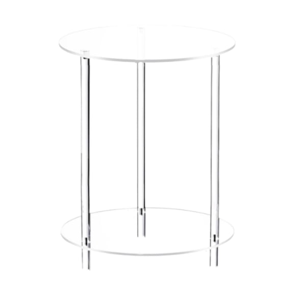 FytStycale Acrylic Round Side Table Clear End Table for Small Space Versatile Acrylic Drink Dia 40cm Height 50cm