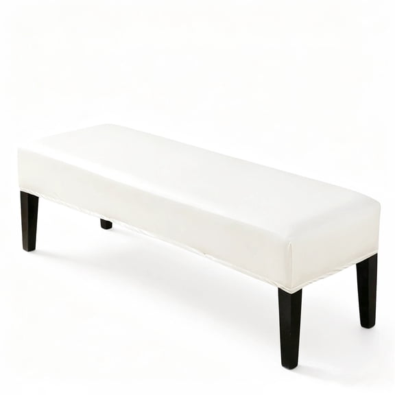 FytStycale Waterproof Oilproof PU Bench Cover Bench Seat Cushion Slipcover with Elastic Bottom White