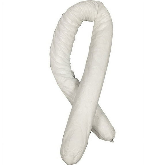 FyterTech Essentials Oil-Only Sorbent Sock, 3" x 4', White, 10/Pkg