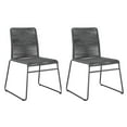 thumbnail image 1 of Fyth 23 Inch Side Dining Chair, Set of 2, Charcoal Rope Woven Seat, Metal, 1 of 5