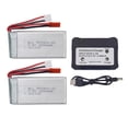 thumbnail image 1 of Fytoo 2PCS 7.4V 1500mAh JST Head Lithium Battery With 2-in-1 Charger For Wltoys V913 L959 WL912 RC 4WD Off-Road Vehicle Drone Electric Toy Boat Battery Spare Parts, 1 of 7
