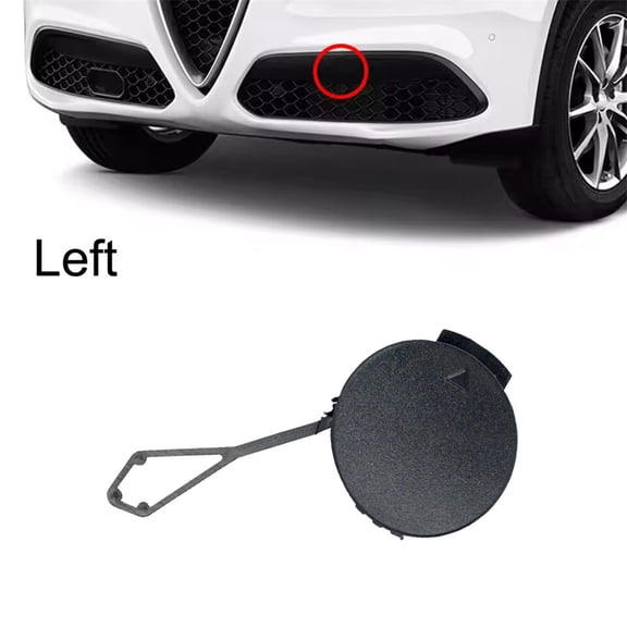 Fyuu 1 X Left Front Bumper Towing Hook Eye Cover Cap For Alfa Romeo Stelvio 2017-2023