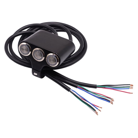 Fyuu Universal 25Mm 1 Inch Handlebar Motorcycle Switches Fog Light Mount Horn Power Start Switch Cnc Aluminum With Led Indicator Manual-Return Lock Self-Return  Reset Momentary Button