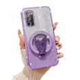 thumbnail image 1 of Fyxkocm for Samsung S20 FE Case with Butterfly Stand and Lanyard, Women Girls Bling Luxury Gradient Glitter Clear Phone Case Shockproof Protective Cover for Galaxy S20 FE, Purple, 1 of 7