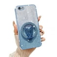 thumbnail image 1 of Fyxkocm for iPhone 6/6S Case with Stand [Compatible with Mag Safe], for iPhone 6/6S 4.7" Phone Case with Wrist Strap Shockproof Protective Cover Bling Kickstand for Women Girls, Blue, 1 of 7
