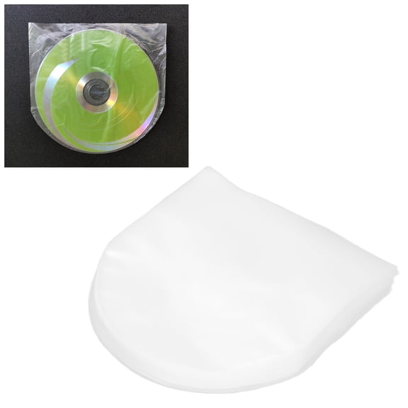 Fyydes 100PCS CD/DVD Inner Sleeves Transparent Plastic Sleeve for 5 Inch CD and DVD Mini Storage Protective Bag