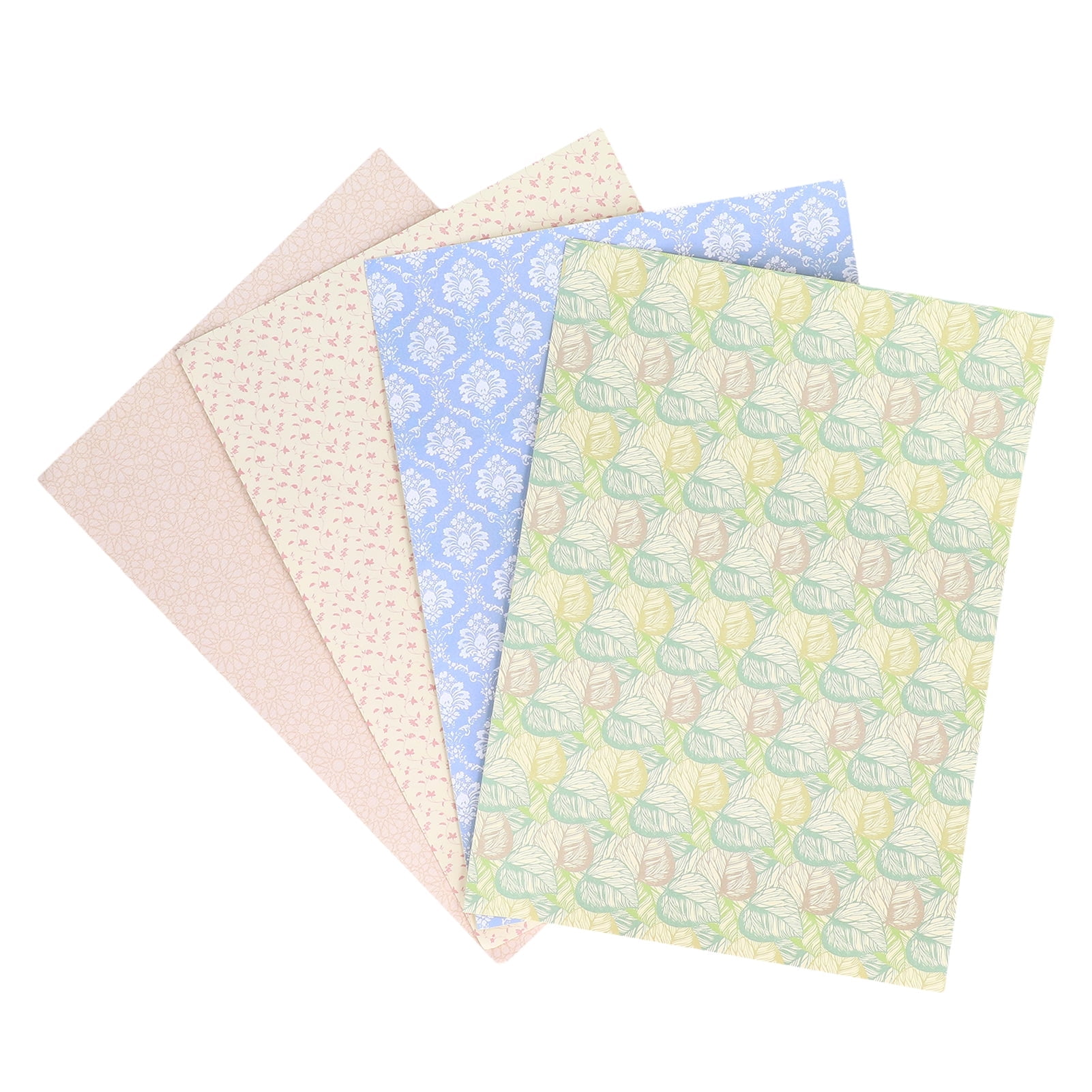 Fyydes 4 Sheets 12 x 8 in 1:12 Scale Miniature Dollhouse Wallpaper for Dollhouse Decor