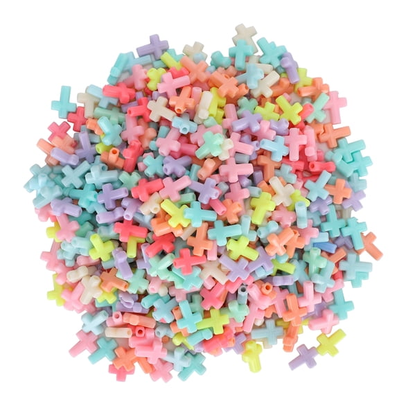 Fyydes Acrylic Cross Beads for Crafts, 500 Count