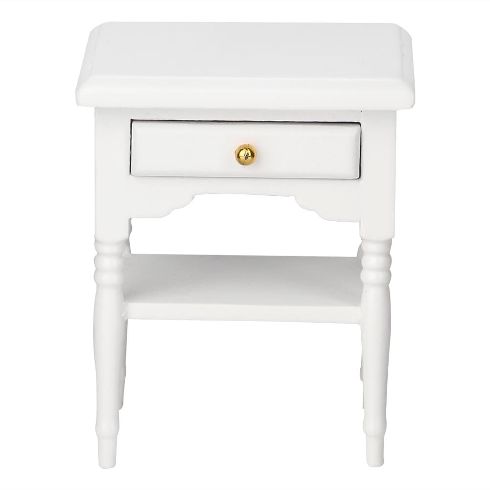 Fyydes Bedroom Classic Lightweight Wood Square Bedside End Table, White