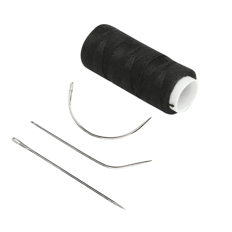 Fyydes Black Hair Weaving Thread Sewing Thread Making Hair Salon Weft Thick Black  Thread with 3 Needles 
