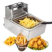 Fyydes Commercial 6L 1700W Stainless Steel Electric Deep Fryer Tabletop Restaurant Frying Basket
