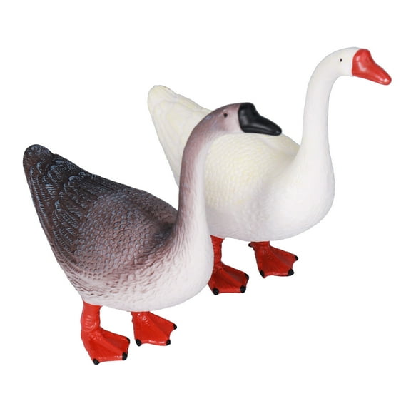 Fyydes Goose Animal Ornaments Cute Safe Tasteless Farm Animals Toys Statues for Kids,Simulation Goose Ornaments,Goose Animal Ornaments