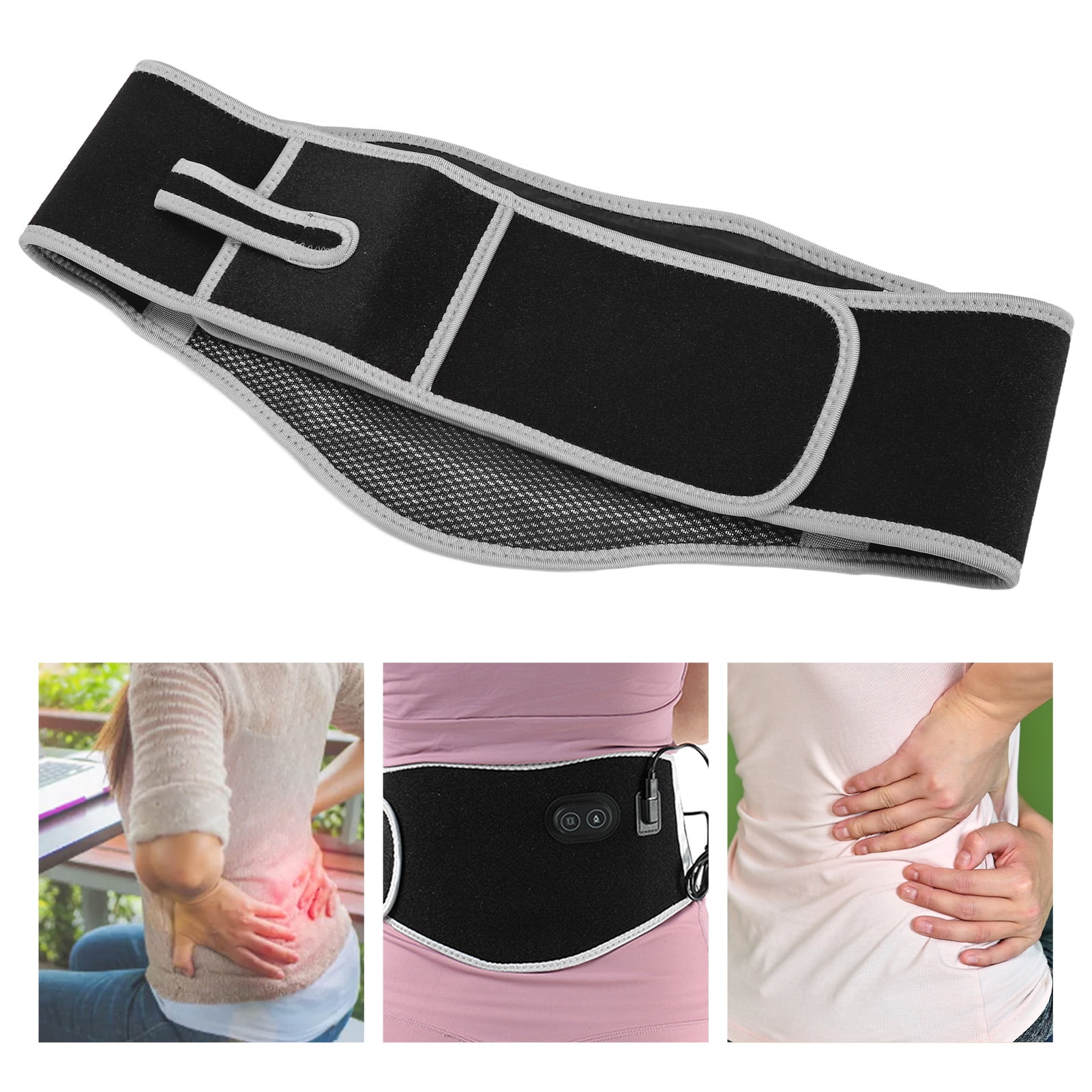 Fyydes Heated Waist Belt Vibration Massage Lower Back Portable Heating Pad 3 Heat Setting USB