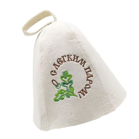 Fzaqwen 1 Pieces Soft Natural Wool Felt Embroidered Banya Hat Sauna Hat Protection #11 StyleC 1