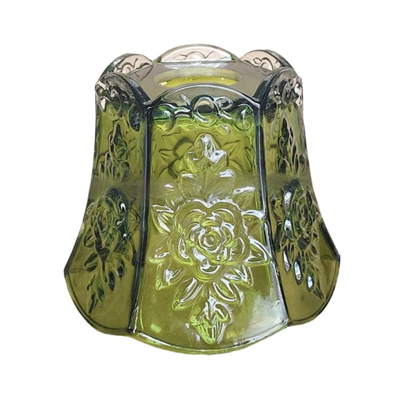 Fzaqwen 12cm Tall Carved Glass Lampshade for Replacement Pendant Lamp for Living Room Or green