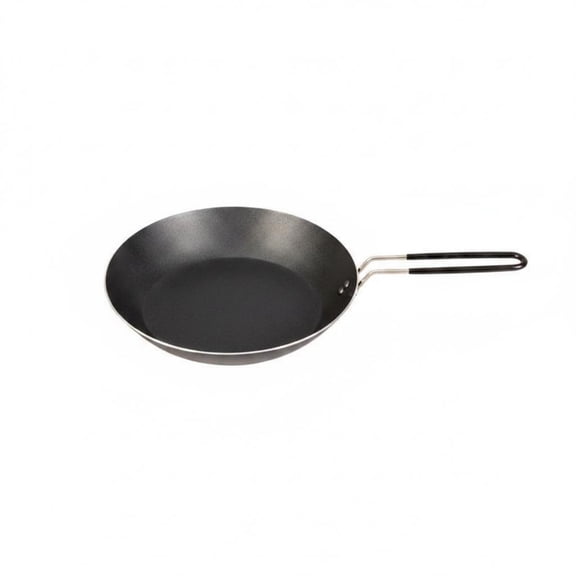 Fzaqwen 1PC Portable Nonstick Cooking Pan Folding Handle Skillet 24cm Black Interior Metal Exterior Camping Gear