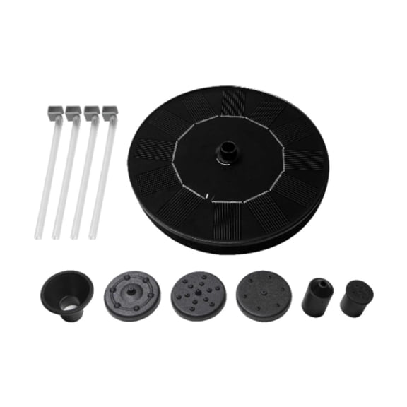 Fzaqwen 1W Solar Bird Bath Fountain Pump with 6 Different Nozzle Water Cycle Solar Water