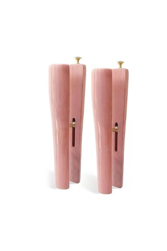 2 Pack Cedar Wood Boot Trees Tall Boot Shapers with Metal Mechanism Deodorizing Boot Stands for Knee High Boots Entryway Closet