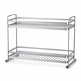 Storage Rack On Guard Rails Fzaqwen 2 Piece Stainless Steel Shelf Organizer Raised Guard Rails for ...