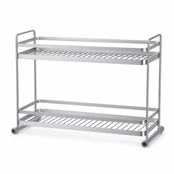 Storage Rack On Guard Rails Fzaqwen 2 Piece Stainless Steel Shelf Organizer Raised Guard Rails for ...