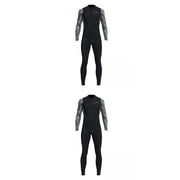 Fzaqwen 2Pcs Full Body Men Wetsuits Front Zip Snorkeling Water Sports Jumpsuit L+XL