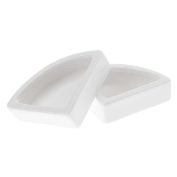 Fzaqwen 2Pieces Reptile Anti-escape Food Bowl Cup Turtle Lizard Worm Live Food Container White Angle M