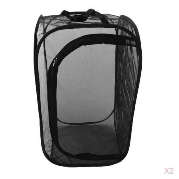 Fzaqwen 2x Foldable Insect Housing Enclosure Net Mantis Stick Butterfly Cage Terrarium