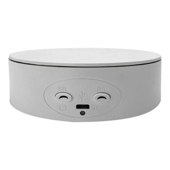 Fzaqwen 360 Degree Electric Rotating Display Turntable Panoramic Display Stable Rotating White 13cm