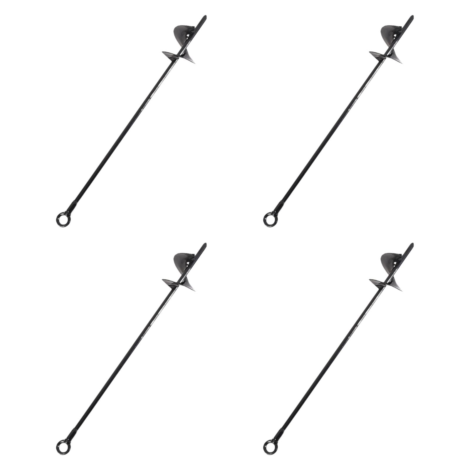 Fzaqwen 4Pcs Ground Anchor Screw in Tent Stakes Earth Anchors Strong Camping Tent Anchor Black