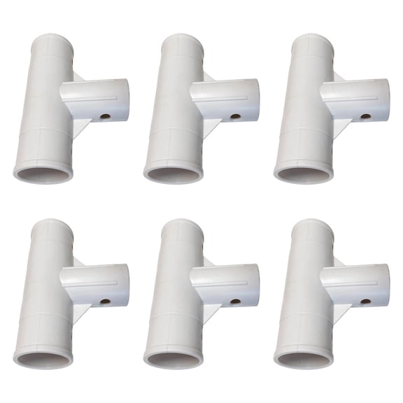 Fzaqwen 6 Pieces T Joint Support Fittings Pool Frame Connector Spare Parts Swimming Pool Accessories for 28273 Rectangle Frame Pools White