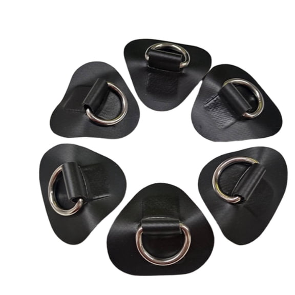 Fzaqwen 6 Pieces Watercraft D Ring Patch Fastener Attachment Marine Accessory Durable PVC with 316 Stainless Steel D Ring for Inflatable Boats Rafts SUP Boards Unisex Adult