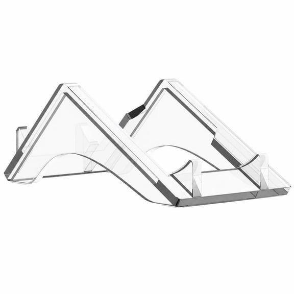 Fzaqwen Acrylic Transparent Vertical Computer Mini Stand Desk Organizer Compact Upright Holder Ventilated Edges for M4 Workspace