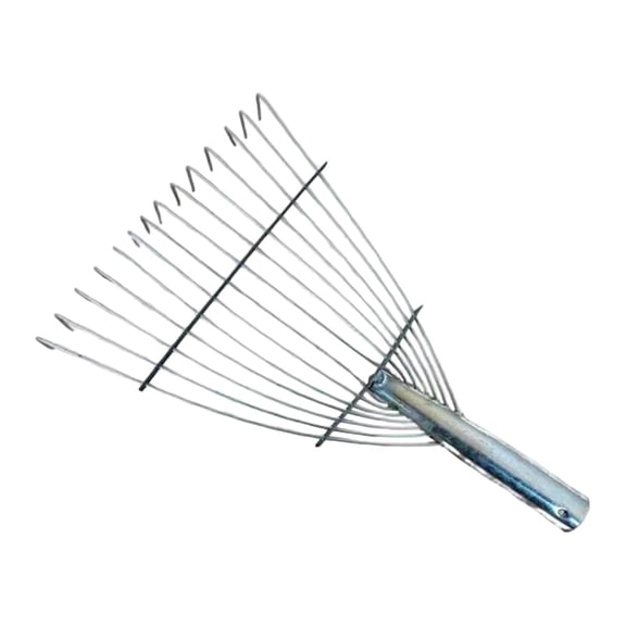 Fzaqwen Adjustable Garden Leaf Rake Head Sturdy Steel Replacement for Shrub Garbage Yard 14Teeth 42x40cm
