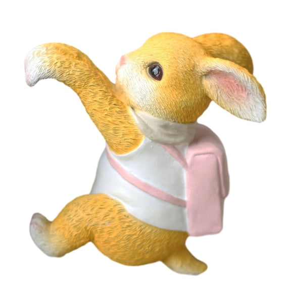 Fzaqwen Animal Garden Statue Miniature Figurine Cute Crafts Resin Flowerpot Landscaping Rabbit