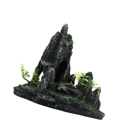 Fzaqwen Aquarium Decor Mountain View Stone Suspended Artificial Stone Landscape for Fish Style A