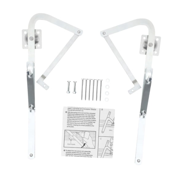 Fzaqwen Attic Ladder Foldable Hinge Arms Galvanized Steel Replacement Kit with Bolts for Attic Ladder Hinge