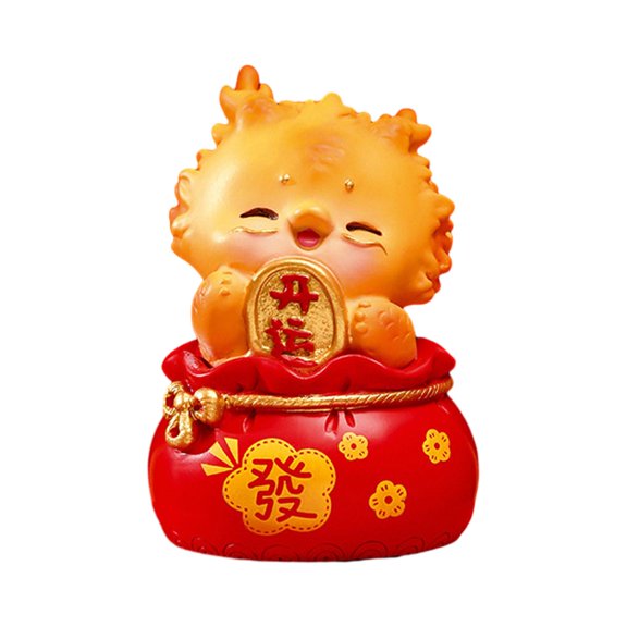 Fzaqwen Auspicious Dragon Statue Desktop Ornament Decorative Versatile Collectible Table Style A
