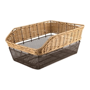 Fzaqwen Bicycle Basket Storage Box Pannier Easy to Clean Rear Bike Basket Cargo Rack for Brown