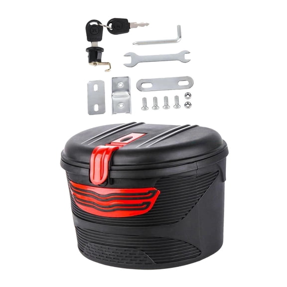 Fzaqwen Bicycle Storage Container with Lock for Electric Bike, Versatile Holder for Road Black Red L