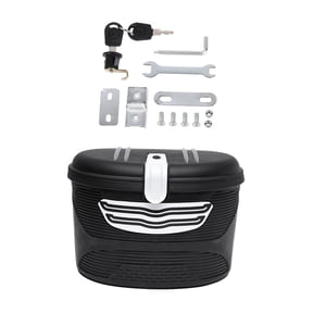 Fzaqwen Bicycle Storage Container with Lock for Electric Bike, Versatile Holder for Road Black White S