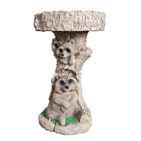 Fzaqwen Bird Feeder Garden Decorations Lawn Statue Lawn Ornament Animal Statue Raccoon
