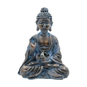 Fzaqwen Buddha Figurine Religious Sculpture Solar Power Artwork Ideal Gift Desk Ornament