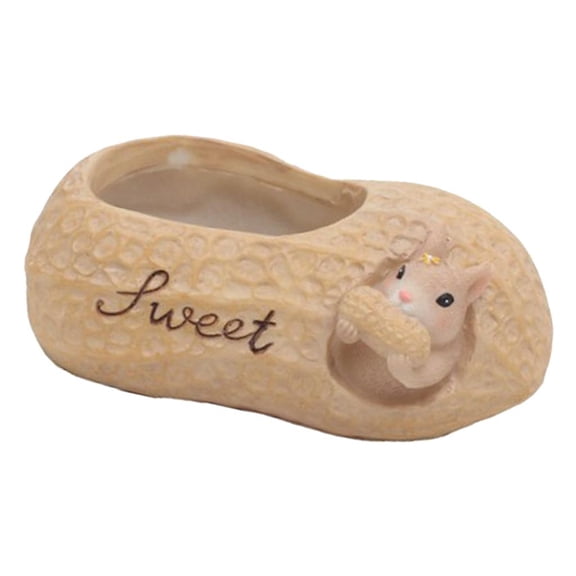 Fzaqwen Cartoon Squirrel Cactus Plant Pot, Resin Flower Pot Container Planter, Peanut