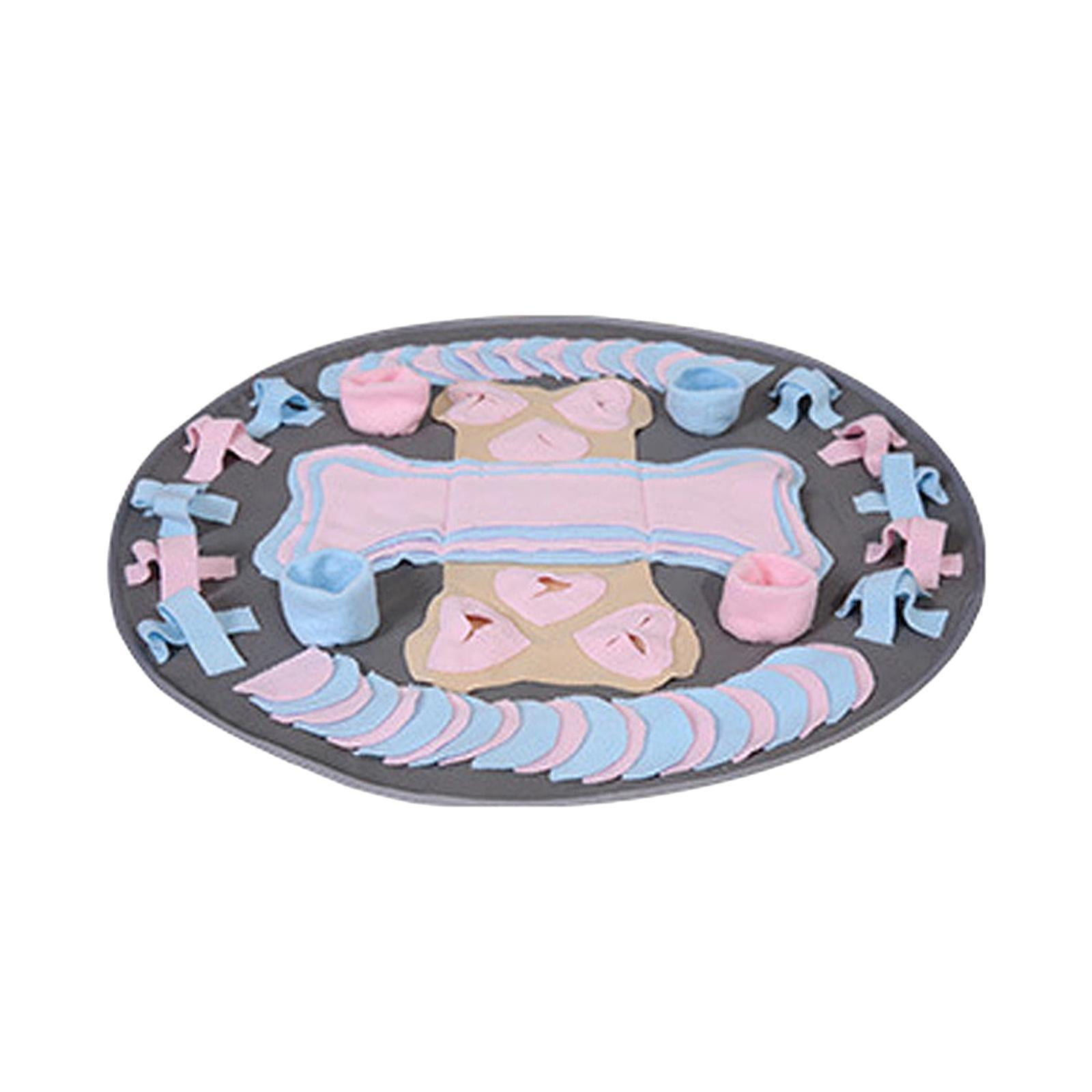 Fzaqwen Cat Dog Sniffing Pads Puzzle Toys Training Nosework Blanket Cushion Use Sniffing Round Pink Blue