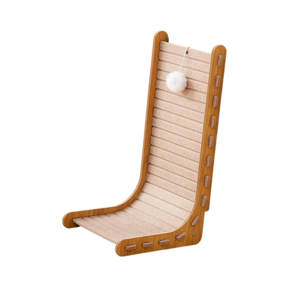 Fzaqwen Cat Scratch Post Cardboard Pad Playing Toy Wood Lounge Bed L Scratcher Presents beige