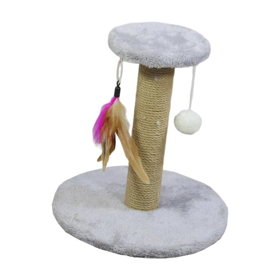 Fzaqwen Cat Scratching Post Cat Scratcher Scratch Post Interactive Toy Cat Gift Climbing Round Gray
