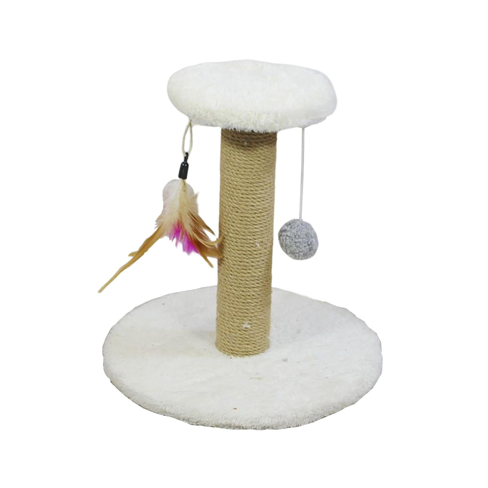 Fzaqwen Cat Scratching Post Cat Scratcher Scratch Post Interactive Toy Cat Gift Climbing Round White