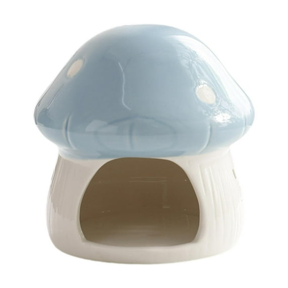 Fzaqwen Ceramic Hamster House Cute Hideaway House for Gerbils Hedgehog Dwarf Hamster Blue
