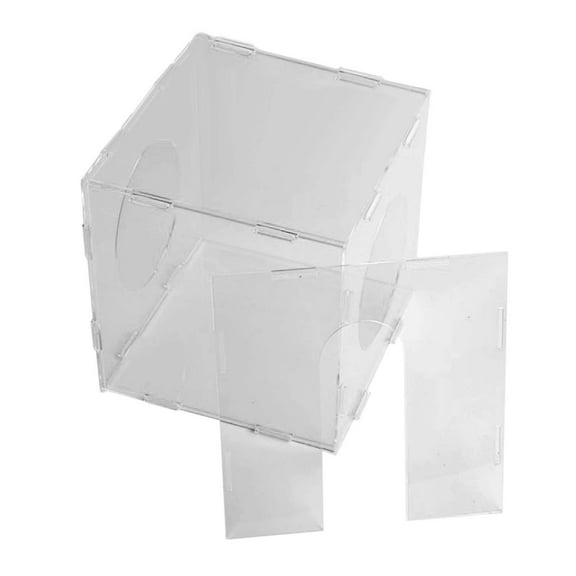 Fzaqwen Clear Polishing Dust Box Cover with 2 Holes Enclosed Polisher Covers DIY Acrylic